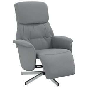 vidaXL Fauteuil inclinable avec repose-pieds gris clair tissu
