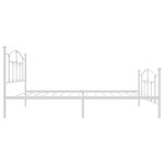 vidaXL Cadre de lit métal sans matelas avec pied de lit blanc 90x200cm