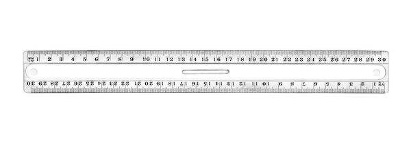 Règle plate 300 mm ( Triple Décimètre) en plastique avec poignée JPC