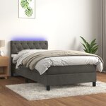 vidaXL Sommier à lattes de lit avec matelas et LED Gris foncé 80x200cm