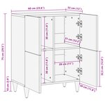 vidaXL Buffet Marron miel Bois d'acacia massif 60 x 33 x 75 cm Buffet