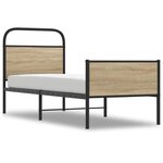 vidaXL Cadre de lit sans matelas 75x190cm chêne sonoma bois ingénierie