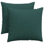 vidaXL Coussins de canapé 2 Pièces Vert foncé 45 x 45 cm tissu