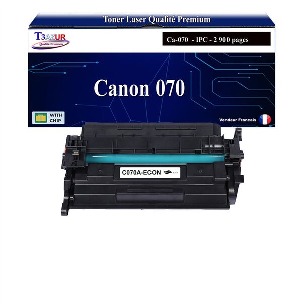 T3AZUR - Toner compatible avec Canon i-SENSYS LBP243dw  LBP246dw  MF461dw  MF463dw  MF465dw  X1440i  X1440iF  X1440P  X1440Pr remplace Canon 070 Noir - 2 700 pages