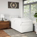 vidaXL Sommier à lattes de lit avec matelas Blanc 80x200 cm Similicuir