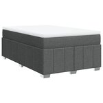 vidaXL Sommier à lattes de lit avec matelas gris foncé 120x190cm tissu