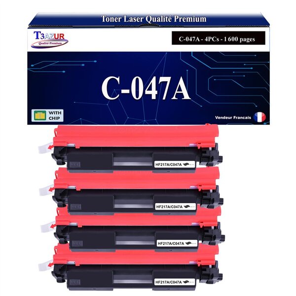 T3AZUR -4x Toners compatibles avec Canon 047 (2164C002) pour Canon LBP112  LBP113w  MF112  MF113w  LBP-112  LBP-113w  MF-112  MF-113w