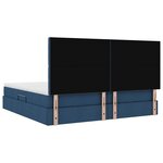 vidaXL Lit de rangement LED avec matelas Bleu 200 x 200 cm Tissu