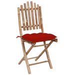 vidaXL Ensemble à manger d'extérieur pliable 5Pièces avec coussins Bambou