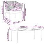 vidaXL Ensemble à manger jardin coussins 9Pièces marron poly rotin verre