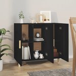 vidaXL Buffet noir 90x34x80 cm bois d'ingénierie