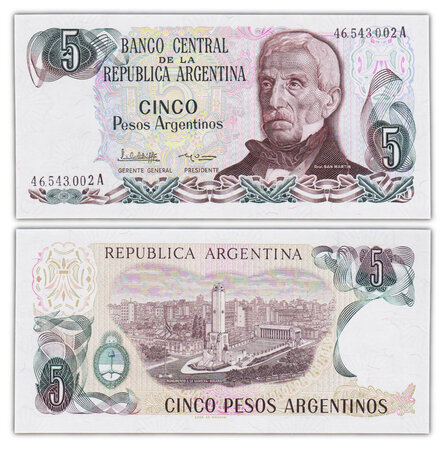 Billet de Collection 5 Pesos 1983-1984 Argentine - Neuf - P312a