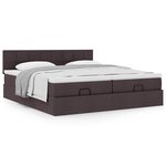 VidaXL Cadre de lit ottoman avec matelas marron foncé 160x200 cm tissu