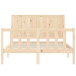 vidaXL Cadre de lit avec tête de lit 140x190 cm bois massif