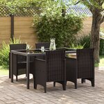 vidaXL Chaise de jardin 4 Pièces Marron 53 x 49 x 85 cm PP