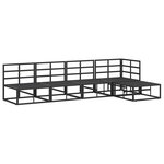 vidaXL Ensemble de canapé de jardin 5 Pièces Noir 281.5 x 141.5 x 71 cm