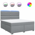 vidaXL Sommier à lattes de lit avec matelas Gris clair 180x200cm Tissu