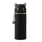 Trousse en Silicone Souple 2-en-1 - chat noir