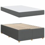 vidaXL Cadre de lit avec matelas Gris foncé 120 x 190 cm tissu