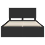 vidaXL Cadre de lit avec tête de lit Noir 140 x 200 cm Pin massif