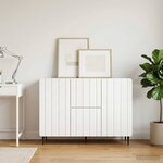 vidaXL Buffet Blanc 89 x 34 5 x 62 cm Bois d'ingénierie