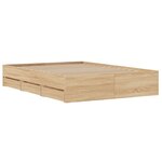 vidaXL Cadre de lit et tiroirs chêne sonoma 120x190 cm bois ingénierie