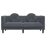 vidaXL Canapé avec coussins 2 places gris foncé velours