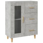 vidaXL Buffet gris béton 69 5x34x90 cm bois d'ingénierie