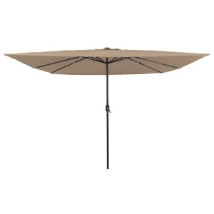 vidaXL Parasol de jardin Taupe 295 x 295 x 245 cm Polyester et Acier