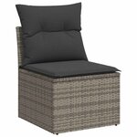 vidaXL Salon de jardin 2 Pièces avec coussins gris résine tressée acacia