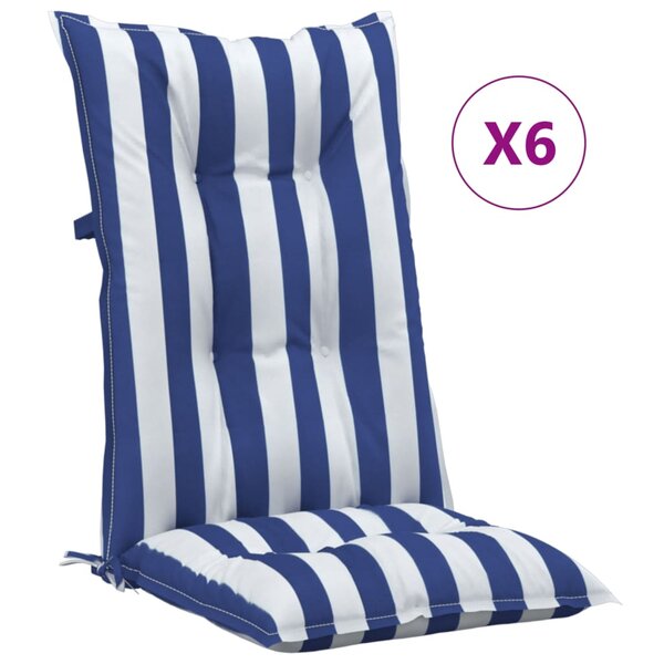 vidaXL Coussins de chaise de jardin à dossier haut lot de 6