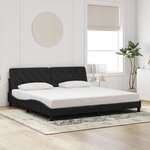 vidaXL Cadre de lit avec LED sans matelas noir 200x200 cm velours