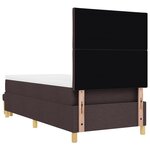 vidaXL Lit avec sommier et banc marron foncé 100x200 cm en tissu
