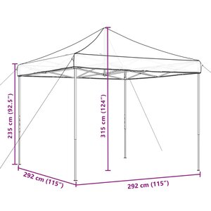 vidaXL Tente réception pliable escamotable terre cuite 292x292x315 cm