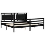 vidaXL Cadre de lit sans matelas noir 200x200 cm bois massif