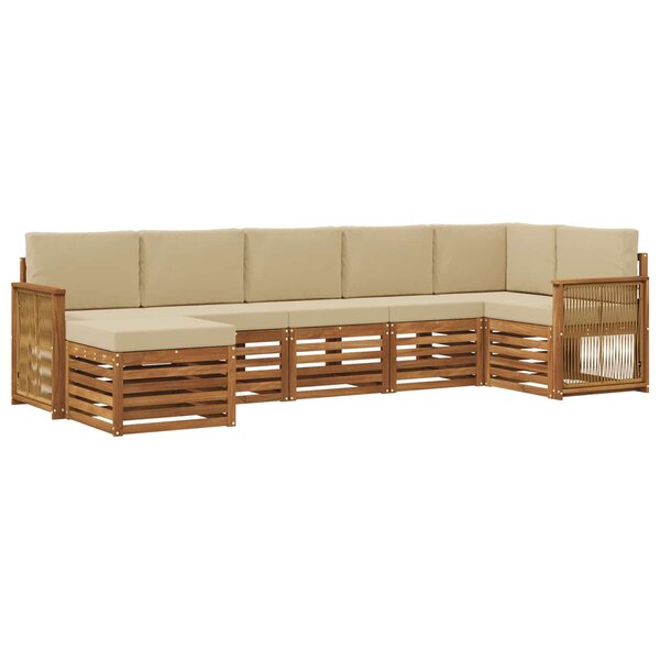 vidaXL Ensemble de canapés d'extérieur 6 pc Naturel