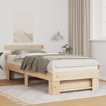vidaXL Cadre de lit Marron 80 x 200 cm Bois massif en pin