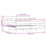 vidaXL Cadre de lit en métal sans matelas chêne fumé 193x203 cm