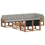 vidaXL Ensemble de canapés d'extérieur 9 Pièces Gris Naturel et Clair