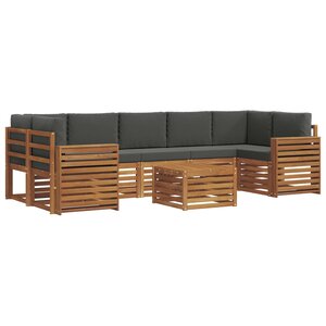 vidaXL Ensemble de canapés d'extérieur 8 pc Naturel et Anthracite