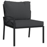 vidaXL Salon de jardin 9 Pièces avec coussins gris acier