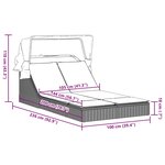 vidaXL Chaise longue double et auvent et coussins noir résine tressée
