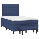 vidaXL Sommier à lattes de lit avec matelas Bleu 120x200 cm Tissu