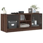 vidaXL Meuble TV avec portes en verre chêne marron 102x37x42 cm