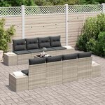 vidaXL Ensemble de canapé de jardin 8 Pièces Gris clair et gris foncé