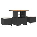 vidaXL Ensemble de salle à manger pour jardin Noir polyrotin