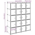 vidaXL Cubes de rangement 20 Pièces avec tiges de suspension PP