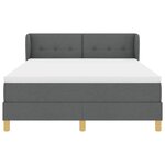 vidaXL Lit à ressorts avec matelas Gris foncé 140 x 190 cm tissu