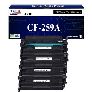 T3AZUR -4x Toners compatibles avec HP CF259A (59A) pour HP LaserJet Enterprise M406dn M430f MFP M304a