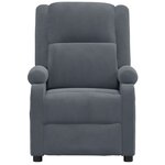 vidaXL Fauteuil inclinable électrique Gris foncé Velours